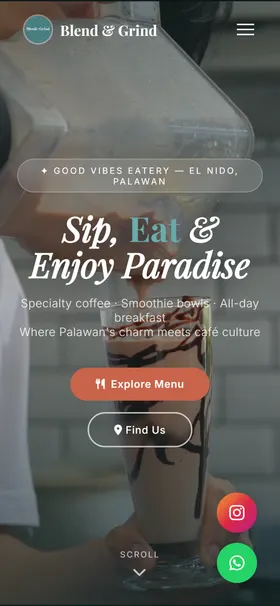 The same site on a phone