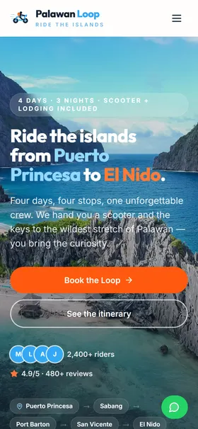 The same site on a phone