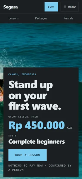 The same site on a phone