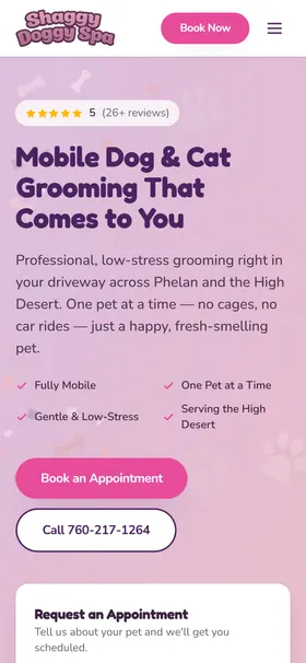 The same site on a phone