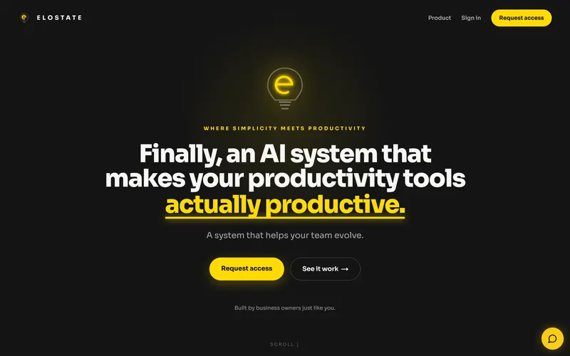 The ELOSTATE website on a desktop screen