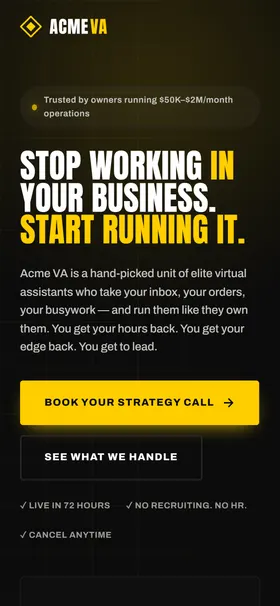 The same site on a phone